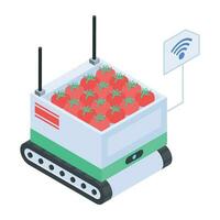 moderno isométrico ícone do vegetal e friut contador vetor