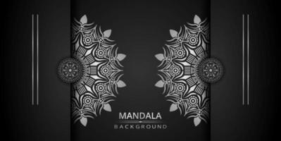 Fundo de desenho de mandala ornamental de luxo com cor prata vetor