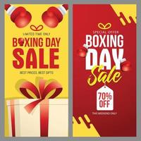 promoção de desconto de banner de venda de boxing day vetor