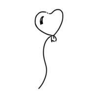 coração forma balão dentro rabisco estilo em uma branco fundo. festivo conceito. mão desenhado vetor esboço ícone.