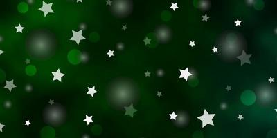 fundo vector verde escuro com círculos, estrelas.