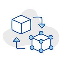 explorar a conceito do digital gêmeos com isto simbólico ícone. representando virtual réplicas do fisica objetos ou sistemas, isto ícone incorpora tempo real simulação e análise. vetor