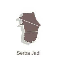 mapa do serba jadi cidade. vetor mapa província do aceh Projeto modelo com esboço gráfico esboço estilo isolado em branco fundo