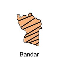 mapa do Bandar cidade ilustração Projeto modelo, adequado para seu companhia vetor