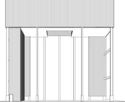 3d ilustração do industrial construção vetor