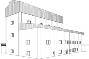 3d ilustração do industrial construção vetor