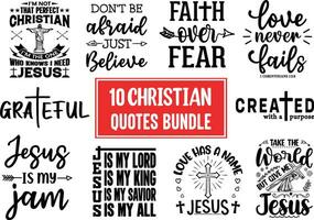 cristão citações SVG desenhos pacote, cristão citações t camisa desenhos, conjunto do cristão citações tipografia letras, religião citações e provérbios vetor construir