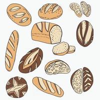 doodle desenho de esboço à mão livre de pão. vetor