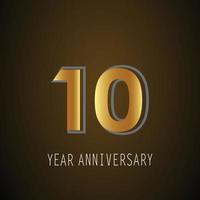 10 anos de aniversário logotipo vetor modelo design ilustração cor