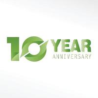 Modelo de vetor de logotipo de aniversário de 10 anos