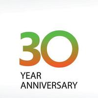 Vetor de logotipo de aniversário de 30 anos