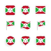 conjunto de ícones da bandeira do burundi vetor