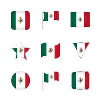 conjunto de ícones da bandeira do méxico vetor