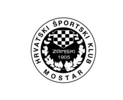 zrinjski Mostar clube logotipo símbolo Preto Bósnia herzegovina liga futebol abstrato Projeto vetor ilustração