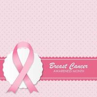 ilustração em vetor fita rosa de conscientização do câncer de mama