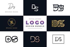 conjunto de design de logotipo ds letras iniciais da coleção. vetor