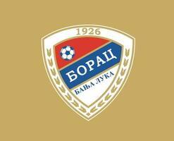 borac banja Lucas clube logotipo símbolo Bósnia herzegovina liga futebol abstrato Projeto vetor ilustração com Castanho fundo