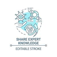 ícone de conceito de compartilhamento de conhecimento especializado vetor