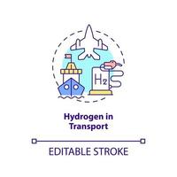 hidrogênio no ícone do conceito de transporte vetor