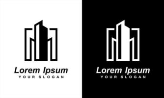 design minimalista de logotipo de finanças de construção imobiliária vetor