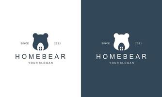 Criativo Bear House Home Logo Hipster Retro Vintage Vector Gráficos
