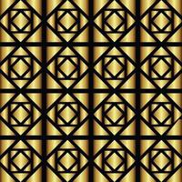 padrão geométrico de cor dourada sem costura na arte vetorial de fundo preto vetor