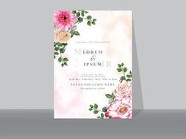 lindos cartões de convite de casamento floral vetor