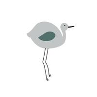 pássaro bonito do doodle do vetor. ilustração isolada em um fundo branco vetor