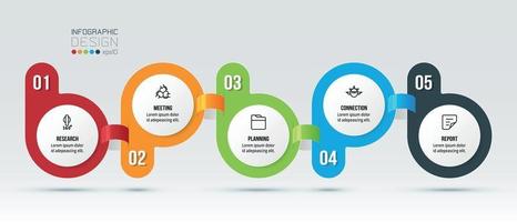 modelo de infográfico de negócios com projeto de etapa ou opção. vetor