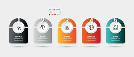 modelo de infográfico de negócios com projeto de etapa ou opção. vetor