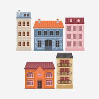 Ilustração do vetor do edifício. Casas de cor.