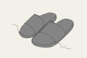 cor ilustração do uma par do escorregar em sandálias vetor