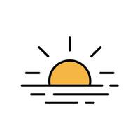 Sol e céu luz solar dentro pôr do sol tempo. tarde céu quando quebra a jejum Tempo dentro iftar Ramadã kareem. tarde, clima, Ramadã ícone. vetor ilustração. Projeto em branco fundo. eps 10