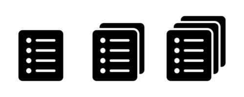 Lista ícone, local cardápio símbolo, lista de controle ícone sólido estilo, glifo plano ícone. vetor Projeto elemento.