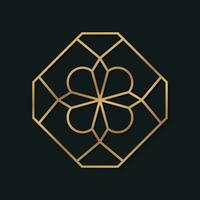 logotipo Projeto dentro islâmico e árabe estilo combinado com floral e geométrico padrões vetor