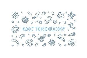 bacteriologia vetor Ciência conceito horizontal linha bandeira ou ilustração