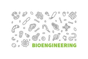 Bioengenharia vetor Ciência conceito linear horizontal bandeira - bio Engenharia ilustração