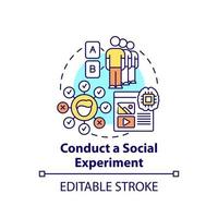 ícone do conceito de conduzir experimentos sociais vetor