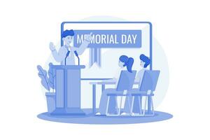 escolas organizar assembléias e Atividades para educar alunos sobre a importância do memorial dia. vetor