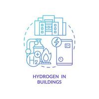 hidrogênio em ícone de conceito de edifícios vetor