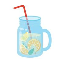 copo realista de limonada fresca em um fundo branco - vetor