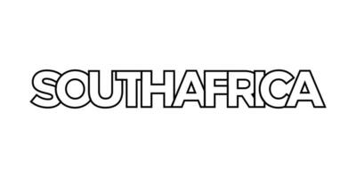 sul África emblema. a Projeto características uma geométrico estilo, vetor ilustração com negrito tipografia dentro uma moderno Fonte. a gráfico slogan rotulação.