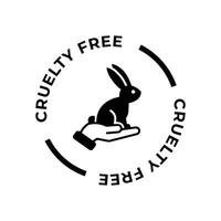 crueldade livre círculo ícone. não testado em animais com Coelho silhueta rótulo. vetor ilustração.