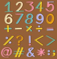 Números e operações matemáticas vetor
