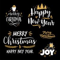 Desenhos de letras de Natal e ano novo. Elementos do vetor