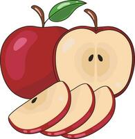 vermelho delicioso orgânico maçã adesivo ilustração gráfico elemento arte cartão vetor