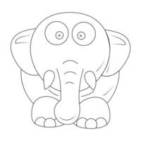 animal coloração página para crianças. bebê elefante coloração página Preto e branco vetor ilustração para coloração livro