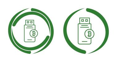 ícone de vetor de dispositivo usb bitcoin