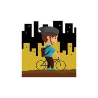 dia mundial da bicicleta na ilustração de design de personagens da cidade vetor