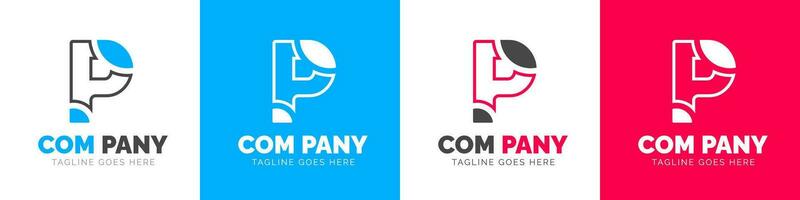 corporativo moderno o negócio criativo mínimo companhia carta p logotipo ícone vetor Projeto modelo definir.